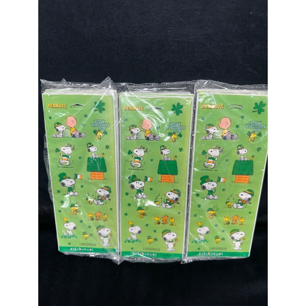Hallmark Peanuts St Patrick's Day Stickers 18 Packs (36 Sheets) Classroom Gifts